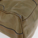 FENDI Hand Bag Patent leather Khaki Gold Auth bs33869-9