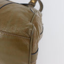 FENDI Hand Bag Patent leather Khaki Gold Auth bs33869-14