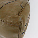 FENDI Hand Bag Patent leather Khaki Gold Auth bs33869-16