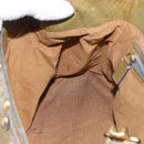 FENDI Hand Bag Patent leather Khaki Gold Auth bs33869-19