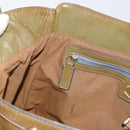 FENDI Hand Bag Patent leather Khaki Gold Auth bs33869-20