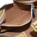 FENDI Hand Bag Patent leather Khaki Gold Auth bs33869-21