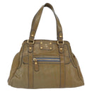 FENDI Hand Bag Patent leather Khaki Gold Auth bs33869-13