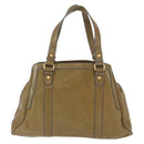 FENDI Hand Bag Patent leather Khaki Gold Auth bs33869-2