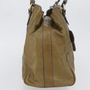 FENDI Hand Bag Patent leather Khaki Gold Auth bs33869-4