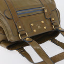 FENDI Hand Bag Patent leather Khaki Gold Auth bs33869-6