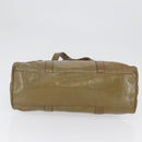 FENDI Hand Bag Patent leather Khaki Gold Auth bs33869-5