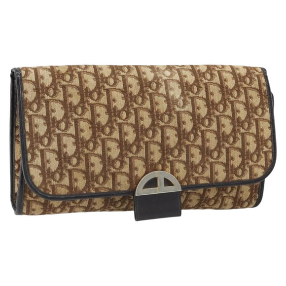 Christian Dior Trotter Canvas Shoulder Bag Brown Auth bs33870