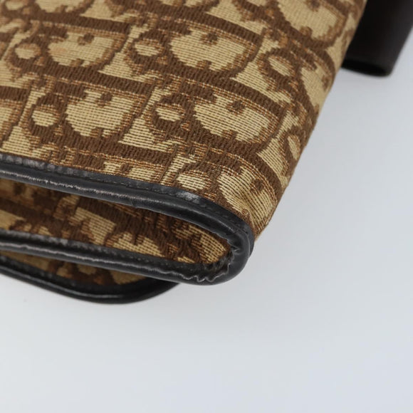 Christian Dior Trotter Canvas Shoulder Bag Brown Auth bs33870