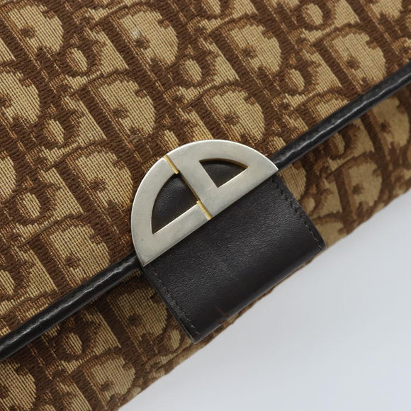 Christian Dior Trotter Canvas Shoulder Bag Brown Auth bs33870
