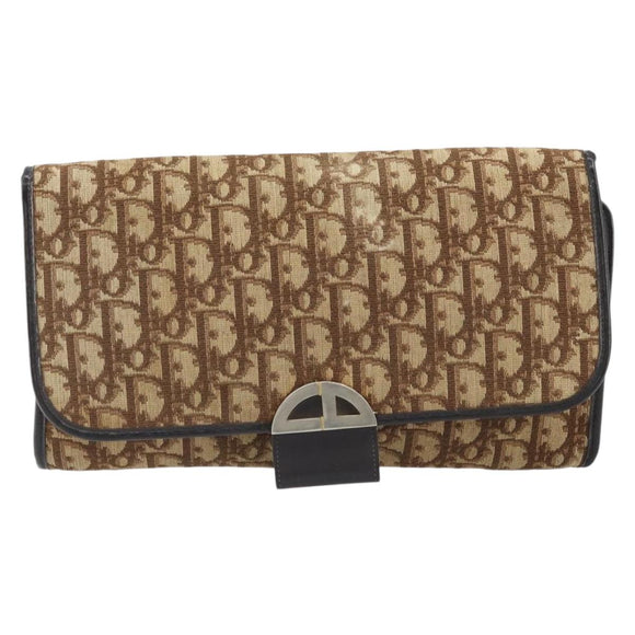 Christian Dior Trotter Canvas Shoulder Bag Brown Auth bs33870