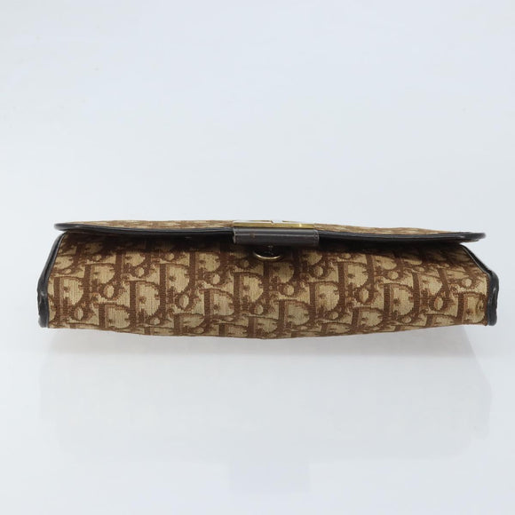 Christian Dior Trotter Canvas Shoulder Bag Brown Auth bs33870