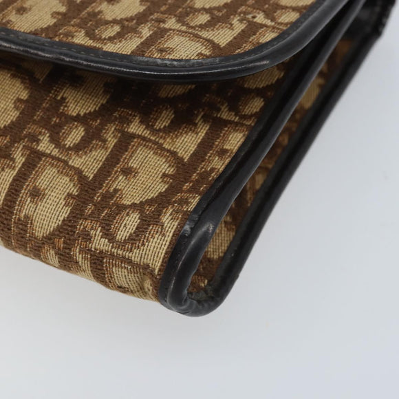 Christian Dior Trotter Canvas Shoulder Bag Brown Auth bs33870