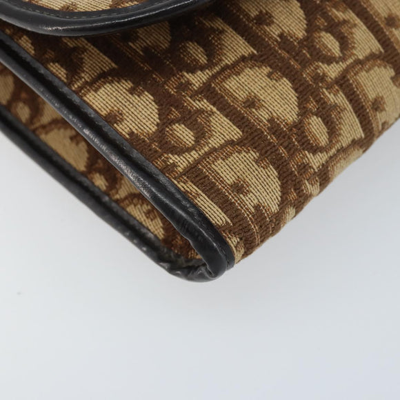 Christian Dior Trotter Canvas Shoulder Bag Brown Auth bs33870