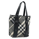 BURBERRY Nova Check Tote Bag Nylon Black Silver Auth bs33871-1