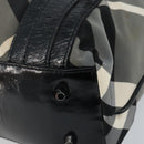 BURBERRY Nova Check Tote Bag Nylon Black Silver Auth bs33871-9