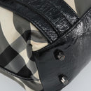 BURBERRY Nova Check Tote Bag Nylon Black Silver Auth bs33871-14