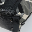 BURBERRY Nova Check Tote Bag Nylon Black Silver Auth bs33871-15