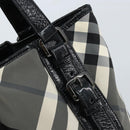 BURBERRY Nova Check Tote Bag Nylon Black Silver Auth bs33871-10