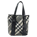 BURBERRY Nova Check Tote Bag Nylon Black Silver Auth bs33871-13