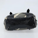 BURBERRY Nova Check Tote Bag Nylon Black Silver Auth bs33871-5