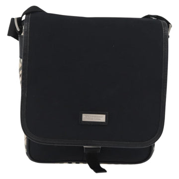 BURBERRY Nova Check Black label Shoulder Bag Nylon Black Silver Auth bs33872 - 0