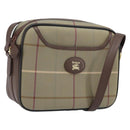 Burberrys Nova Check Shoulder Bag Canvas Brown Gold Auth bs33874-1
