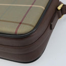 Burberrys Nova Check Shoulder Bag Canvas Brown Gold Auth bs33874-15