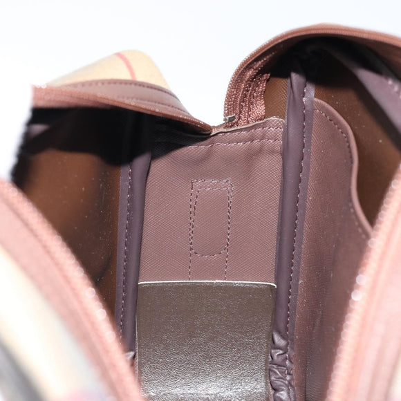 Burberrys Nova Check Shoulder Bag Canvas Brown Gold Auth bs33874