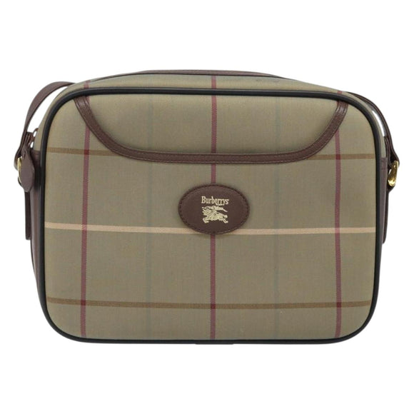 Burberrys Nova Check Shoulder Bag Canvas Brown Gold Auth bs33874