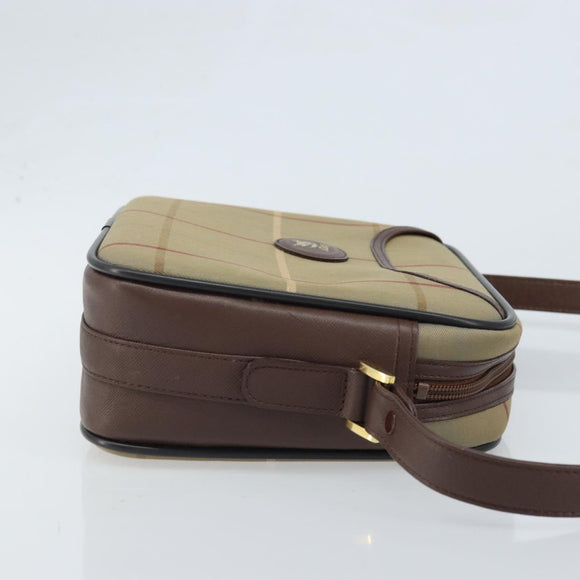 Burberrys Nova Check Shoulder Bag Canvas Brown Gold Auth bs33874