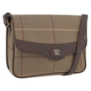 Burberry's Nova Check Schoudertas Canvas Bruin Goud Auth bs33876-1