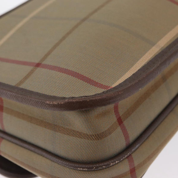 Burberry's Nova Check Schoudertas Canvas Bruin Goud Auth bs33876