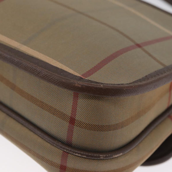 Burberry's Nova Check Schoudertas Canvas Bruin Goud Auth bs33876