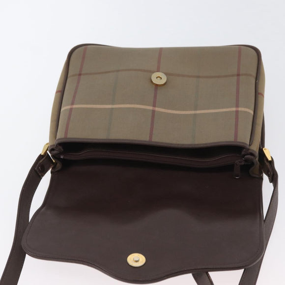 Burberry's Nova Check Schoudertas Canvas Bruin Goud Auth bs33876