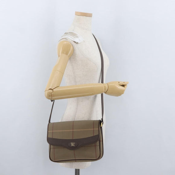 Burberry's Nova Check Schoudertas Canvas Bruin Goud Auth bs33876