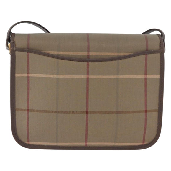 Burberry's Nova Check Schoudertas Canvas Bruin Goud Auth bs33876