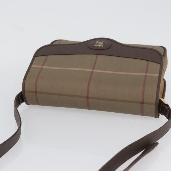 Burberry's Nova Check Schoudertas Canvas Bruin Goud Auth bs33876