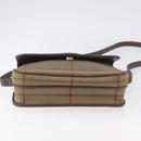 Burberry's Nova Check Schoudertas Canvas Bruin Goud Auth bs33876-9