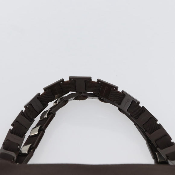 Salvatore Ferragamo Hand Bag Nylon Brown Auth bs33877