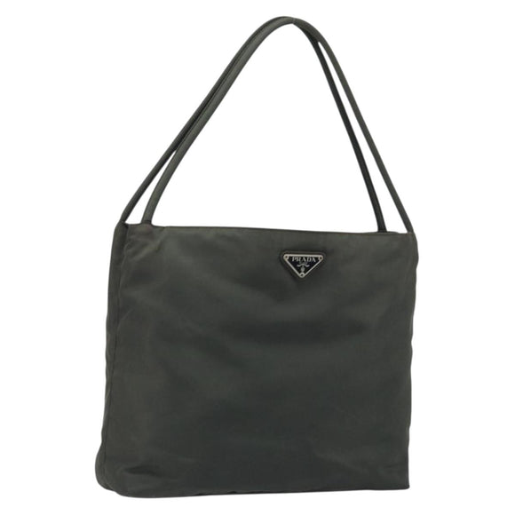 PRADA Hand Bag Nylon Khaki Auth bs33878