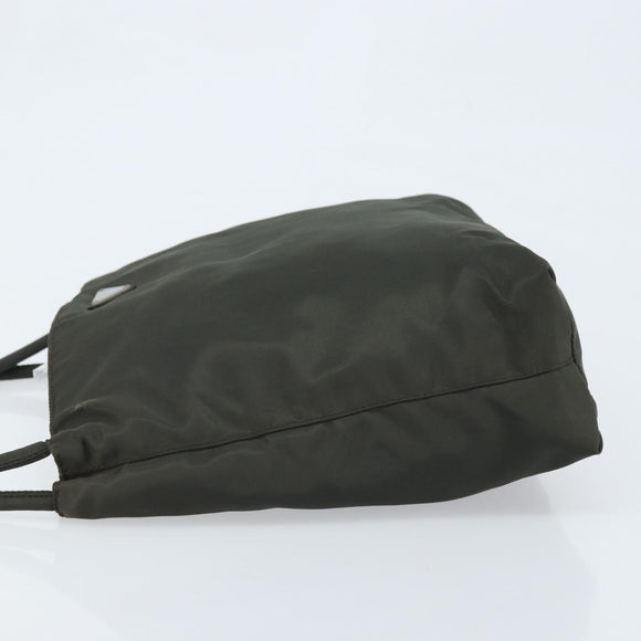 PRADA Hand Bag Nylon Khaki Auth bs33878