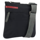 PRADA Sports Shoulder Bag Nylon Black Silver Auth bs33881-1