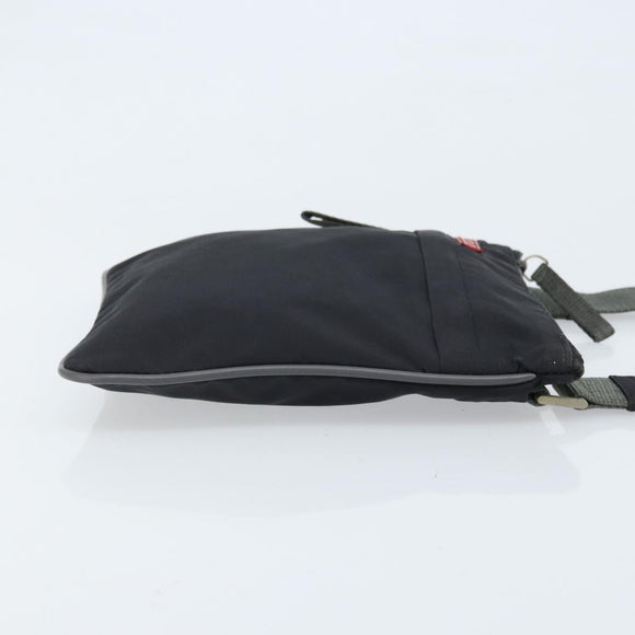 PRADA Sports Shoulder Bag Nylon Black Silver Auth bs33881