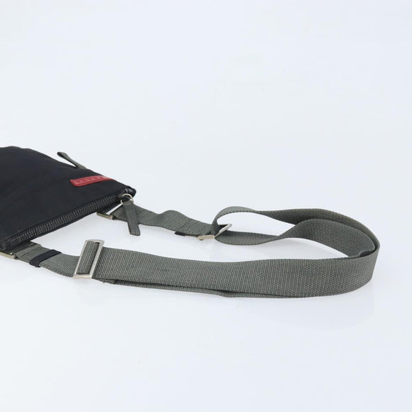 PRADA Sports Shoulder Bag Nylon Black Silver Auth bs33881