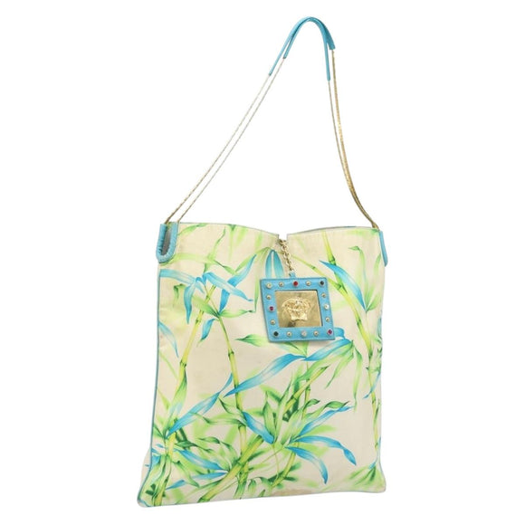 VERSACE Tragetasche Canvas Mehrfarbig Gold Auth bs33882