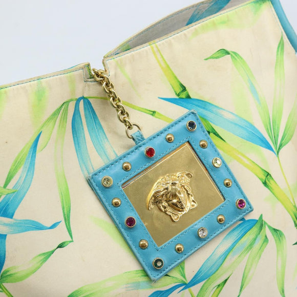VERSACE Tragetasche Canvas Mehrfarbig Gold Auth bs33882