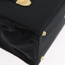 Gianni Versace Handtasche Nylon Schwarz Gold Auth bs33883-9