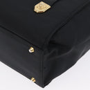 Gianni Versace Handtasche Nylon Schwarz Gold Auth bs33883-14
