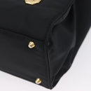 Gianni Versace Handtasche Nylon Schwarz Gold Auth bs33883-16